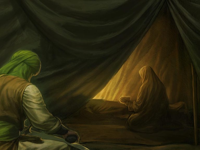 El Imam Al-Sayyad explica las virtudes del Príncipe de los Creyentes en la corte de Yazid tras la tragedia de Karbalá.